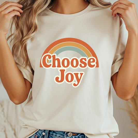 Choose Joy Retro T-Shirt | Positive Vibes Comfort Colors Tee