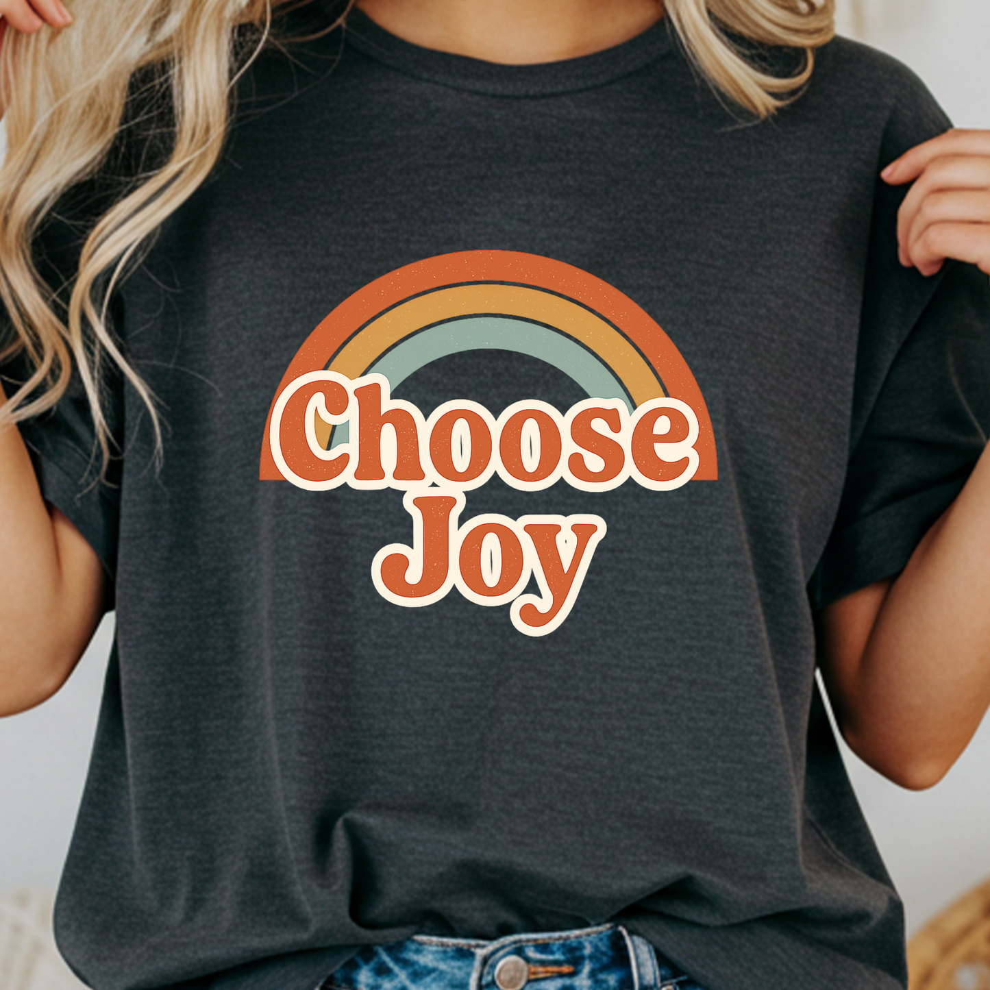 Choose Joy Retro T-Shirt | Positive Vibes Comfort Colors Tee