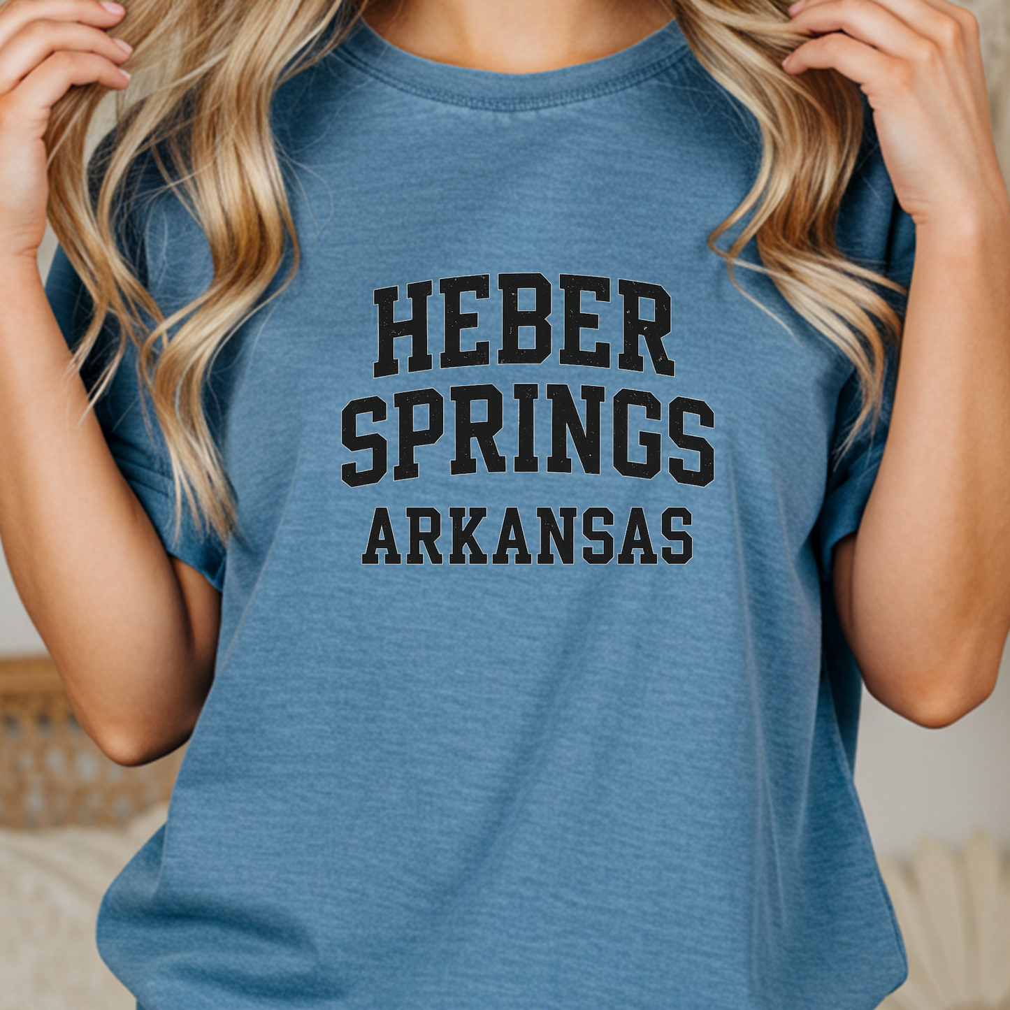 Heber Springs Arkansas T-Shirt | Distressed Collegiate Comfort Colors Shirt