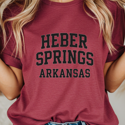 Heber Springs Arkansas T-Shirt | Distressed Collegiate Comfort Colors Shirt
