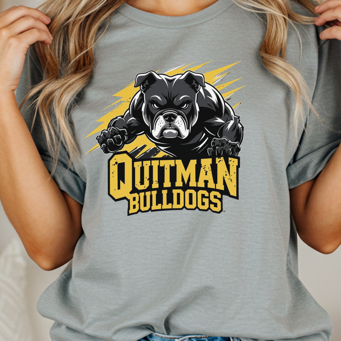 Quitman Bulldogs T-Shirt | Black & Gold Spirit Wear | Comfort Colors Unisex Tee