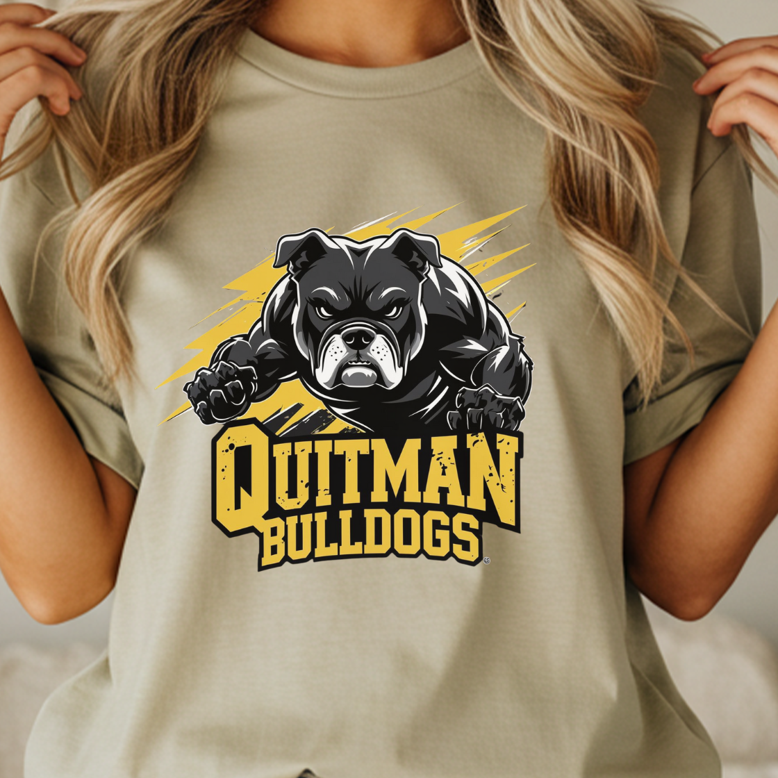 Quitman Bulldogs T-Shirt | Black & Gold Spirit Wear | Comfort Colors Unisex Tee