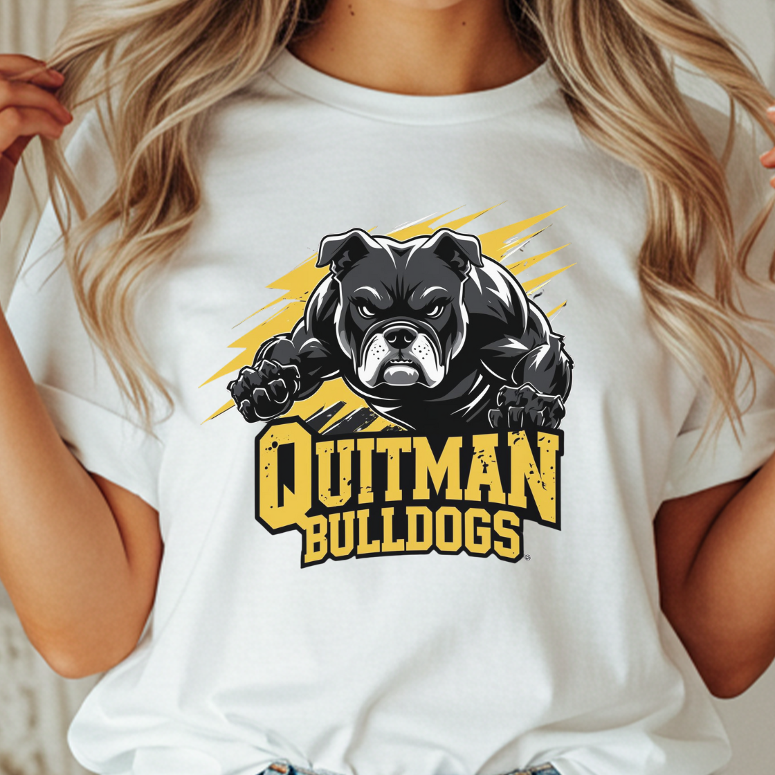 Quitman Bulldogs T-Shirt | Black & Gold Spirit Wear | Comfort Colors Unisex Tee