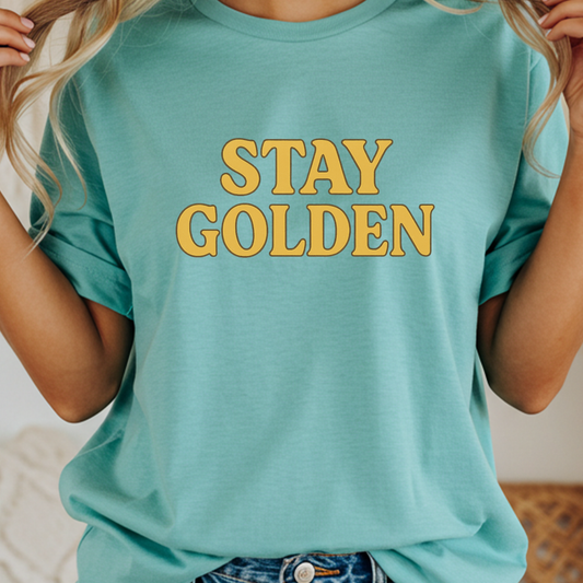 Stay Golden Minimalist T-Shirt | Sunshine Comfort Colors Graphic Tee